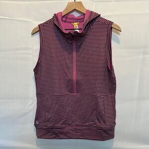 Lole Striped 1/2 Zip Hooded Vest w/Front Pocekt